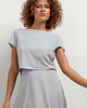 topy damskie Top z lnem z krótkim rękawem T401, grey melange 1