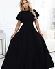 sukienki maxi damskie 694-1 MIRELLA Elegancka rozkloszowana sukienka maxi z cekinami - czarna 2