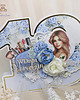 kartki scrapbooking Kartka urodzinowa  na 18 urodziny, kartka cyferka ""Blue Hope" GOTOWA 1