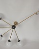 lampy wiszące Żyrandol Stilnovo 60s mosiądz szkło 6xE14 vintage 6