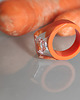 pierścionek z żywicy Pomarańczowy pierścionek z cyrkonią 4