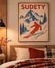 plakaty PLAKAT GÓRY narty SKI zimowy sport Alpy retro personalizacja 1