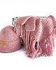 rękawiczki damskie Mitenki bawełna merino COSY różowe 4
