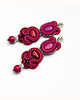 kolczyki soutache Kolczyki soutache - duże, fuksja, czerwień 1