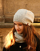czapki damskie Jasnoszara czapka beretowa z wełny alpaki 5