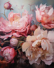 obrazy Kwiaty peonie - Obraz na płótnie - Druk, Blejtrama - Akwarela, Boho #12 1