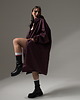 płaszcze damskie Płaszcz longline hoodie oversize burgund 1