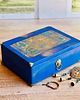 pojemniki na biżuterię Kufer boho na biżuterię, mandala, prezent, złote dodatki, granat 4