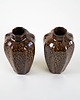 wazony Zestaw brązowych wazonów ceramicznych, duński design, lata 60, Dania 4