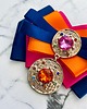 broszki Brosza z Kolekcji COLOR z kryształami zatopionymi w złotych okręgach 3