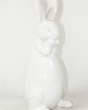 Wielkanoc - inne Dekoracja - zatroskany biały królik 39x15x15 cm 1