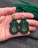 kolczyki soutache Kolczyki sutasz zielone z kryształkami Gracia 1