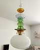 lampy wiszące Lampa wisząca szklana artdeco prl vintage retro żyrandol kryształ 5