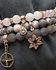 bransoletki z kamieni naturalnych Kolekcja Rich - Grey and pink set 7