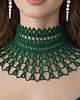 chokery Koronkowy choker butelkowa zieleń  elegancki naszyjnik w stylu vintage 1