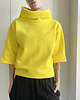 bluza bez kaptura damska Bluza golf rękaw do łokcia żółta 1