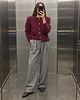 kardigany damskie Kardigan Kid Mohair Burgundy z odpinanymi poduszkami 2
