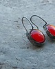 kolczyki wire wrapping ( zamówienie) Świetlista czerwień  -  kolczyki 2