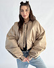 kurtki damskie Krótka kurtka bomber mocca zipper 6