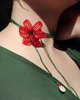 chokery Czerwona Lilia - naszyjnik choker 1