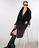 płaszcze damskie Czarny płaszcz z alpaki 36 1